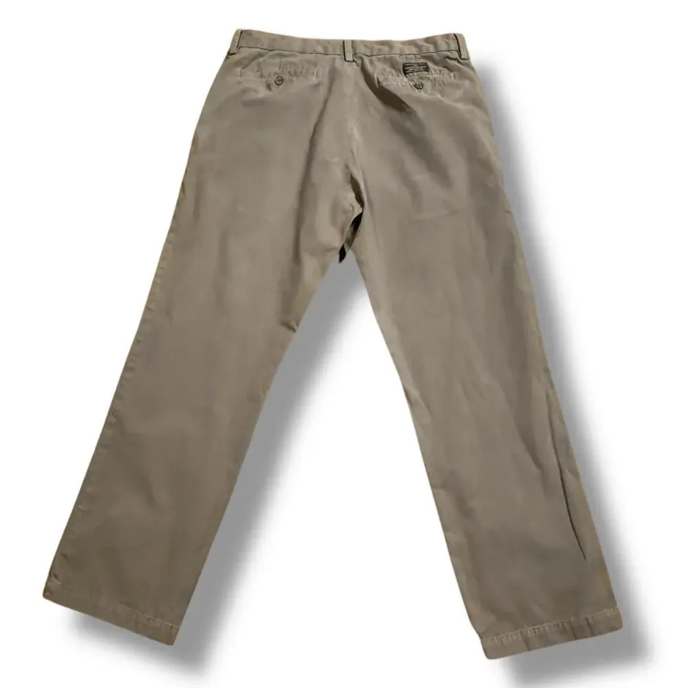 Banana Republic Gavin Chinos Mens Olive Brown Flat Front Pants Size 33/32